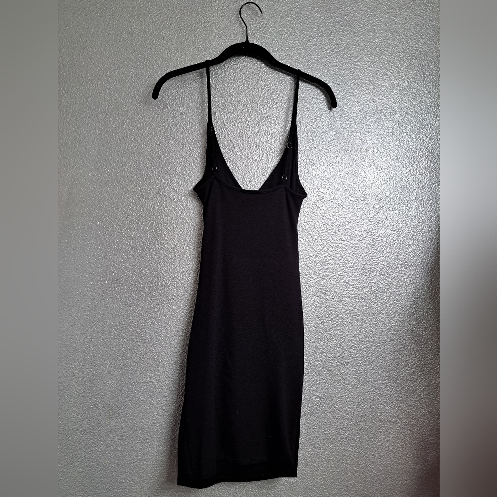 Black Ruched Mini Dress - Picture 5 of 5
